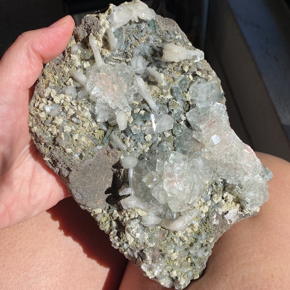 Beautiful crystal growing on matrix